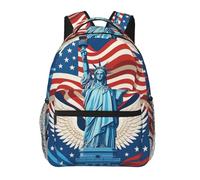DUWAA Sac à dos imprimé Statue de la Liberté pour homme et femme Sac à dos haute capacité sous vide Design multicouche Sac à dos de voyage