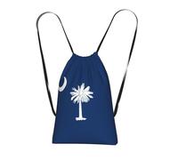 DUWAA Sac à dos pliable avec cordon de serrage imprimé drapeau de la Caroline du Sud, sac de plage, sac de voyage, sac de gym anti-déchirure