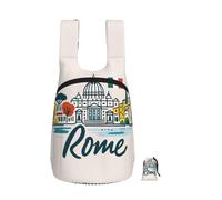 DUWAA Sac à dos pliable de 16 l Motif paysage urbain de Rome avec impression italienne Sac à dos de sport Sac à dos de voyage pour homme et femme