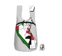 DUWAA Sac à dos portable avec drapeau topographique de l'État de Palestine - Pliable et léger - Sac à dos de rangement à bandoulière pour voyage en plein air