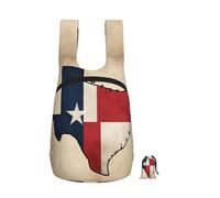 DUWAA Sac à dos portable avec imprimé drapeau de l'État du Texas Map02, pliable et léger, sac à dos de rangement à bandoulière pour voyage en plein air