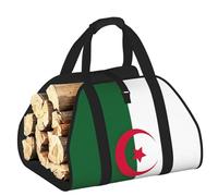 DUWAA Sac de rangement imprimé drapeau de l'Algérie pour brûleurs à bûches Sac à outils robuste pour intérieur ou extérieur