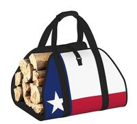 DUWAA Sac de rangement imprimé drapeau du Texas pour brûleurs à bûches, sac à outils robuste pour intérieur ou extérieur