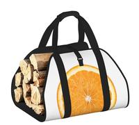 DUWAA Sac de rangement pour brûleurs de bûches - Sac à outils robuste pour intérieur ou extérieur - Motif tranche orange