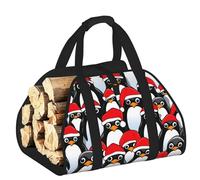 DUWAA Sac de rangement résistant pour intérieur ou extérieur Motif pingouins de Noël