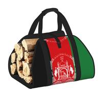 DUWAA Sac de transport de bois de chauffage imprimé drapeau de l'Afghanistan, sac en toile pour bois de chauffage, porte-bûches, accessoires de poêle à bois robuste