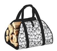 DUWAA Sac de transport en toile pour bois de chauffage, porte-bûches robuste pour poêle à bois de chauffage, accessoires de poêle à bois