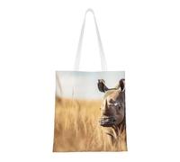 DUWAA Sac fourre-tout décontracté pour femme avec imprimé rhino1 - Grande capacité - Pour le travail, la plage, les voyages