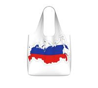 DUWAA Sac fourre-tout pliable réutilisable avec drapeau russe - Capacité de 25 l - Pour le travail, la plage et les voyages