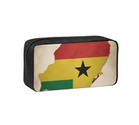 DUWAA Sao Tomé et Principe Drapeau Map04 Grande Capacité Fermeture Éclair Trousse à crayons pour l'école, le bureau, l'université, grande capacité pour adulte