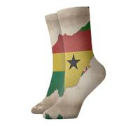 DUWAA Sao Tomé et Principe Drapeau Map04 Imprimé Unisexe Casual Demi-chaussettes Chaussettes respirantes Confortables Chaussettes Crew Chaussettes douces évacuation de l'humidité Quotidien