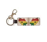 DUWAA Sao Tomé-et-Principe Drapeau Map04 Porte-clés personnalisé en cuir PU, porte-clés universel pour homme et femme