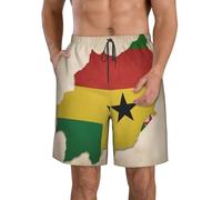 DUWAA Sao Tomé et Principe Drapeau Map04 Print Short à séchage rapide avec poches pour homme Short d'été Plage Athlétique Short pour la randonnée, la course à pied, la gym, blanc, S