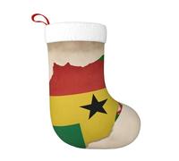 DUWAA Sao Tomé-et-Principe - Motif drapeau Map04 - 45,7 cm - Bas de Noël doux - Pour sapin de Noël et cheminée