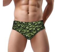 DUWAA Slip de bikini pour homme avec imprimé floral et tourbillons de lierre - Taille basse - Meilleur sous-vêtement pour homme avec soutien 3D - Usage quotidien, Noir , S