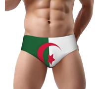 DUWAA Slip de bikini pour homme avec motif drapeau de l'Algérie - Taille basse - Meilleur sous-vêtement pour homme avec soutien 3D - Usage quotidien, Noir , XL