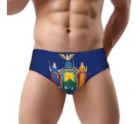 DUWAA Slip pour homme avec imprimé drapeau de New York - Sous-vêtements confortables et doux - Avec poche de contour - Sous-vêtements respirants, Noir , XXL