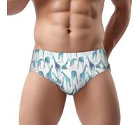 DUWAA Slip pour homme imprimé girafe confortable doux Essentials sous-vêtements avec poche contour respirant, Noir , L