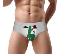 DUWAA State of Palestine Flag Map02 Slip pour homme avec poche contour respirant, Noir , XL
