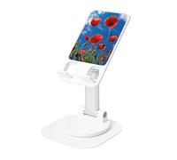 DUWAA Support de téléphone portable pliable et pliable avec imprimé coquelicots sur ciel bleu