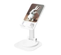 DUWAA Support de téléphone portable pliable et pliable avec imprimé lapin blanc pleuré - Rotation à 360°