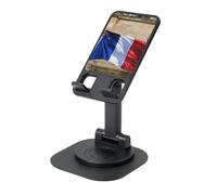 DUWAA Support de téléphone portable rotatif à 360 ° avec drapeau français, support de téléphone portable pliable