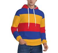 DUWAA Sweat à capuche imprimé drapeau de l'Arménie pour homme, chandail à capuche léger avec poches, pour athlétisme décontracté, Noir , XL