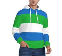 DUWAA Sweat à capuche léger pour homme avec imprimé drapeau de Sierra Leone, Noir , S