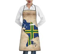 DUWAA Tablier de cuisine avec drapeau des îles Salomon avec lignes croisées imprimées, tablier de cuisine réglable doux avec 1 poche pour homme et femme