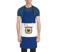 DUWAA Tablier de nettoyage imperméable et réglable avec poches, imprimé drapeau de l'État de Virginie-Occidentale, tablier de cuisine pour femme