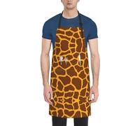 DUWAA Tablier de nettoyage imperméable et réglable avec poches, imprimé girafe, tablier de cuisine, jardinage pour femme