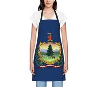 DUWAA Tabliers de cuisine imperméables et réglables avec motif drapeau de l'État du Vermont pour cuisinier et jardiner
