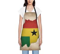 DUWAA Tabliers de cuisine réglables et imperméables avec motif drapeau de Sao Tomé-et-Principe Map04 pour cuisinier et jardiner