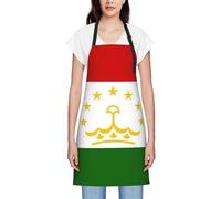 DUWAA Tabliers de cuisine réglables imperméables et imperméables avec motif drapeau du Tadjikistan pour cuisinier et jardiner