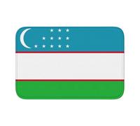 DUWAA Tapis imprimé drapeau de la République d'Ouzbékistan 60 x 40 cm, tapis en velours cristal doux avec des points antidérapants, anti-frisage et anti-effilochage