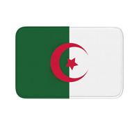 DUWAA Tapis imprimé drapeau de l'Algérie 60 x 40 cm, tapis en velours cristal doux avec points antidérapants anti-frisage et anti-effilochage
