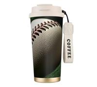 DUWAA Tasse à café isotherme en acier inoxydable avec dentelle de baseball, impression « Close Up1 » pour homme et femme