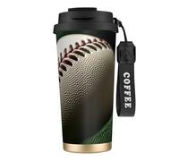 DUWAA Tasse à café isotherme en acier inoxydable avec dentelle de baseball, impression « Close Up1 » pour homme et femme