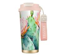 DUWAA Tasse à café isotherme en acier inoxydable avec impression aquarelle cactus 3 pour homme et femme