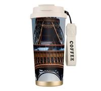 DUWAA Tasse à café isotherme en acier inoxydable avec imprimé Tour Eiffel Paris pour homme et femme