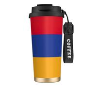 DUWAA Tasse à café isotherme en acier inoxydable avec motif drapeau de l'Arménie pour homme et femme