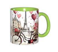 DUWAA Tasse en céramique avec inscription Love Paris Tower Coffee Wine Perfume Bicycle Heart Print With Gift Box, Beautiful Coffee Milk Gift For Holiday Birthday Gift Coffee Milk 6 Color
