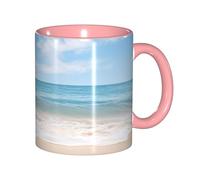DUWAA Tasse en céramique imprimée « Beautiful View Of The Sea3 » avec boîte cadeau, belles tasses à café pour les vacances, cadeau d'anniversaire, café, lait, 6 couleurs