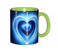 DUWAA Tasse en céramique imprimée cœur bleu layette avec boîte cadeau, belles tasses à café pour vacances, anniversaire, café, lait, 6 couleurs