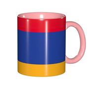 DUWAA Tasse en céramique imprimée drapeau de l'Arménie avec boîte cadeau, belles tasses à café pour vacances, anniversaire, café, lait, 6 couleurs