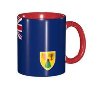 DUWAA Tasse en céramique imprimée drapeau des îles Turques et Caïques avec boîte cadeau, belles tasses à café pour les vacances, cadeau d'anniversaire, café, lait, 6 couleurs