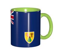 DUWAA Tasse en céramique imprimée drapeau des îles Turques et Caïques avec boîte cadeau, belles tasses à café pour les vacances, cadeau d'anniversaire, café, lait, 6 couleurs
