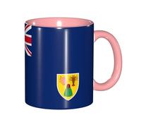 DUWAA Tasse en céramique imprimée drapeau des îles Turques et Caïques avec boîte cadeau, belles tasses à café pour les vacances, cadeau d'anniversaire, café, lait, 6 couleurs