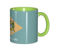 DUWAA Tasse en céramique imprimée drapeau du Delaware avec boîte cadeau, belles tasses à café pour vacances, anniversaire, café, lait, 6 couleurs