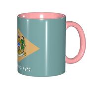 DUWAA Tasse en céramique imprimée drapeau du Delaware avec boîte cadeau, belles tasses à café pour vacances, anniversaire, café, lait, 6 couleurs